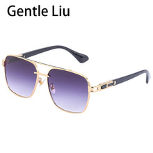 Load image into Gallery viewer, Vintage Men Metal Frame Square Sunglasses  Brand Designer Sun Glasses Women Large Retro Double Beam Eyeglass UV400