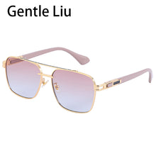 Load image into Gallery viewer, Vintage Men Metal Frame Square Sunglasses  Brand Designer Sun Glasses Women Large Retro Double Beam Eyeglass UV400