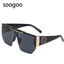 Load image into Gallery viewer, Vintage Men Rimless Sunglasses Irregular  Brand Designer Sun Glasses Women Retro One-piece Big Frame Eyeglasses