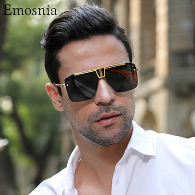 Vintage Men's Square Sunglasses 2022 Luxury Oversized Brand Design Sun Glasses Unisex Driving Flat Top Eyewear Metal Frame UV400