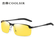 Load image into Gallery viewer, Vintage Metal Day Night Vision Men Sun Glasses Classic Square Polarized Sunglasses for Male  Driving Eyewear UV400