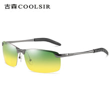 Load image into Gallery viewer, Vintage Metal Day Night Vision Men Sun Glasses Classic Square Polarized Sunglasses for Male  Driving Eyewear UV400