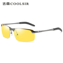 Load image into Gallery viewer, Vintage Metal Day Night Vision Men Sun Glasses Classic Square Polarized Sunglasses for Male  Driving Eyewear UV400
