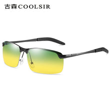 Load image into Gallery viewer, Vintage Metal Day Night Vision Men Sun Glasses Classic Square Polarized Sunglasses for Male  Driving Eyewear UV400