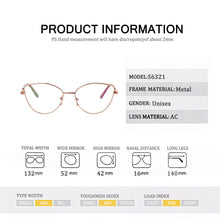 Load image into Gallery viewer, Vintage Metal Frame Anti Blue Light Glass Frame Computer Eyewear For Women Men Optical Spectacle Glasses Eyeglass Cateye