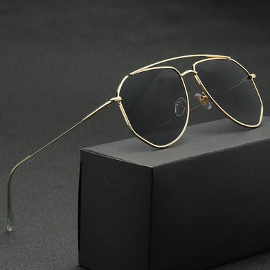 Vintage Metal Glasses Brand Design Sunglasses Women  Over Size Square Sun Mirror Men Out Door Women Sun Glasses Uv400