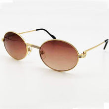 Load image into Gallery viewer, Vintage Metal Sunglasses Mens Designer Brand Men Retro Oval Carter Sunglass   Gold Sun Glasses Round Eyewear