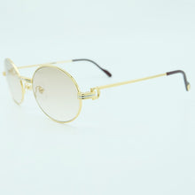 Load image into Gallery viewer, Vintage Metal Sunglasses Mens Designer Brand Men Retro Oval Carter Sunglass   Gold Sun Glasses Round Eyewear