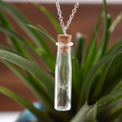 Vintage Moon Heart Chain Neckalce Trendy Glass Bottle Necklace Dandelion Necklaces & Pendants For Women Jewelry