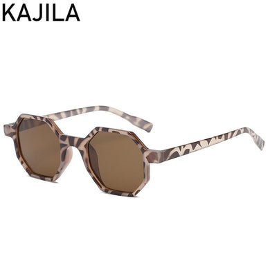 Vintage Octagon Sunglasses Women 2023  Brand Small Frame Square Sun Glasses For Female Shades Leopard Summer Beach Eyewear