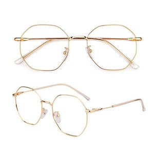 Vintage Octagonal  Metal Eyewear Frames Men Women Vintage Retro Optical Eye Glasses Anti Blue Light Transparent Spectacle Frames