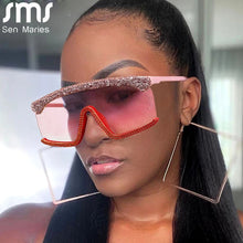 Load image into Gallery viewer, Vintage One Piece Sun Glasses Rimless Women Sunglasses Square Goggle Gradient Lens Brand Designer Oculos De Sol Feminino