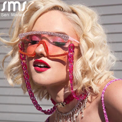 Vintage One Piece Sun Glasses Rimless Women Sunglasses Square Goggle Gradient Lens Brand Designer Oculos De Sol Feminino