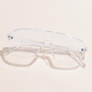 Vintage One Piece Transparent Optical Glasses Men Women Big Frame Anti Blue Ligth Eyeglasses Prescription Myopia Glasses