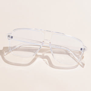Vintage One Piece Transparent Optical Glasses Men Women Big Frame Anti Blue Ligth Eyeglasses Prescription Myopia Glasses