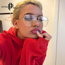 Load image into Gallery viewer, Vintage Optical Frame EyeGlasses Pilot Clear Lens One Piece Goggles Metal Frame Glasses Women Men Transparent Eyewear