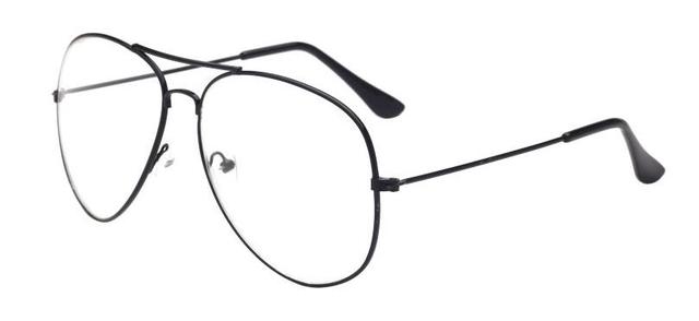 Vintage Optical Frame EyeGlasses Pilot Clear Lens One Piece Goggles Metal Frame Glasses Women Men Transparent Eyewear