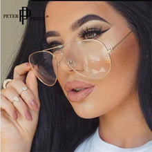 Load image into Gallery viewer, Vintage Optical Frame EyeGlasses Pilot Clear Lens One Piece Goggles Metal Frame Glasses Women Men Transparent Eyewear