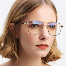Load image into Gallery viewer, Vintage Optical Glasses Women  Metal Double Beam Flat Mirror Eye Glasses Retro Fake Eyeglasses Myopia Frame Men