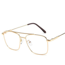 Load image into Gallery viewer, Vintage Optical Glasses Women  Metal Double Beam Flat Mirror Eye Glasses Retro Fake Eyeglasses Myopia Frame Men