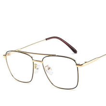 Load image into Gallery viewer, Vintage Optical Glasses Women  Metal Double Beam Flat Mirror Eye Glasses Retro Fake Eyeglasses Myopia Frame Men