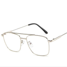 Load image into Gallery viewer, Vintage Optical Glasses Women  Metal Double Beam Flat Mirror Eye Glasses Retro Fake Eyeglasses Myopia Frame Men