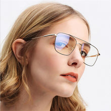 Load image into Gallery viewer, Vintage Optical Glasses Women  Metal Double Beam Flat Mirror Eye Glasses Retro Fake Eyeglasses Myopia Frame Men