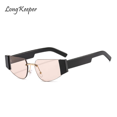 Vintage Orange Cateye Sunglasses Women Brand Designer Vintage Rimless Cat Eye Sun Glasses Red Eyewear For Female Oculos De Sol