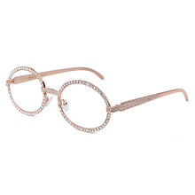 Load image into Gallery viewer, Vintage Oval Eyeglasses Women  Diamond Sunglasses Men Brand Designer Shiny Crystal Metal Frame Eyewear