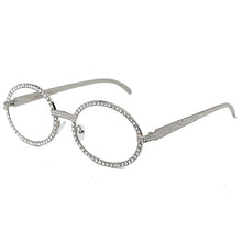 Load image into Gallery viewer, Vintage Oval Eyeglasses Women  Diamond Sunglasses Men Brand Designer Shiny Crystal Metal Frame Eyewear
