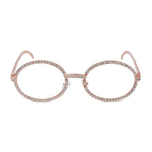 Load image into Gallery viewer, Vintage Oval Eyeglasses Women  Diamond Sunglasses Men Brand Designer Shiny Crystal Metal Frame Eyewear