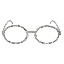 Load image into Gallery viewer, Vintage Oval Eyeglasses Women  Diamond Sunglasses Men Brand Designer Shiny Crystal Metal Frame Eyewear
