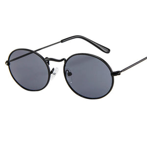 Vintage Oval Sunglasses Ellipse Metal Frame Glasses Trendy  Shades Punk Hip Hop Sunglasses Eyewear солнцезащитные очки