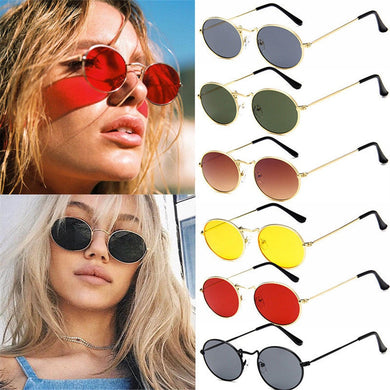 Vintage Oval Sunglasses Ellipse Metal Frame Glasses Trendy  Shades Punk Hip Hop Sunglasses Eyewear солнцезащитные очки