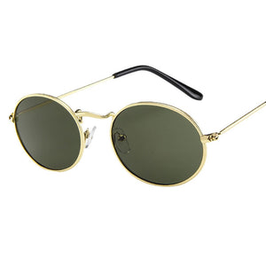 Vintage Oval Sunglasses Ellipse Metal Frame Glasses Trendy  Shades Punk Hip Hop Sunglasses Eyewear солнцезащитные очки