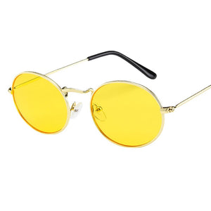 Vintage Oval Sunglasses Ellipse Metal Frame Glasses Trendy  Shades Punk Hip Hop Sunglasses Eyewear солнцезащитные очки