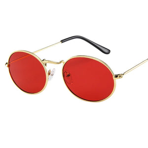 Vintage Oval Sunglasses Ellipse Metal Frame Glasses Trendy  Shades Punk Hip Hop Sunglasses Eyewear солнцезащитные очки