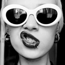 Load image into Gallery viewer, Vintage Oval Sunglasses Ladies Trendy Retro Sunglasses Eyewear Cat Eye Glasses UV Lunette De Soleil Male Female Black White