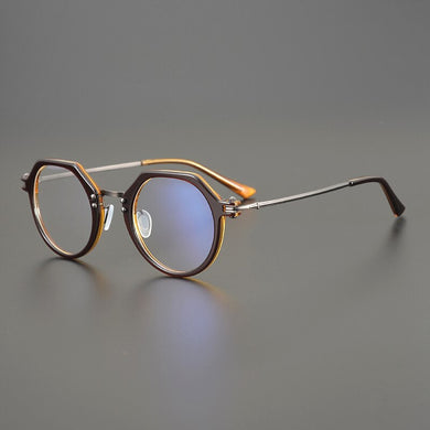 Vintage Oval Titanium Acetate Glasses Frame Men Women's Full Rim Reading Eyeglasses Handmade Italian Brand Optical Round Eyewear
