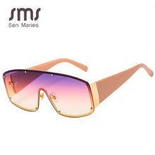 Load image into Gallery viewer, Vintage Oversized Goggle Sunglasses Women 2023 Rivet Retro Gradient Sun Glasses Men Female Designer Glasses Shades UV400
