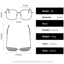 Load image into Gallery viewer, Vintage Oversized Square Glasses Frame Women Men Stylish Metal Clear Lens Eyeglasses Ladies Black Gold Silver Optical Spectacles