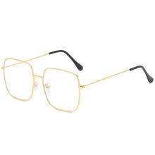 Load image into Gallery viewer, Vintage Oversized Square Glasses Frame Women Men Stylish Metal Clear Lens Eyeglasses Ladies Black Gold Silver Optical Spectacles