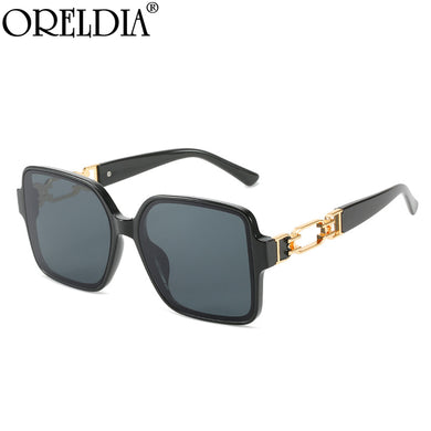 Vintage Oversized Square Sunglasses 2023 Women Black Brown Sun Glasses Retro Shades Eyewear Lady Hollow Temples Eyeglasses UV400