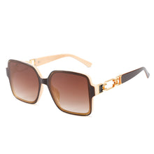 Load image into Gallery viewer, Vintage Oversized Square Sunglasses 2023 Women Black Brown Sun Glasses Retro Shades Eyewear Lady Hollow Temples Eyeglasses UV400