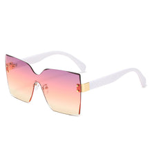 Load image into Gallery viewer, Vintage Oversized Sunglasses Square Gradient  Design Eyewear Rimless One Piece Shades Sun Glasses