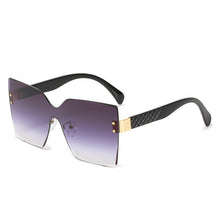 Load image into Gallery viewer, Vintage Oversized Sunglasses Square Gradient  Design Eyewear Rimless One Piece Shades Sun Glasses