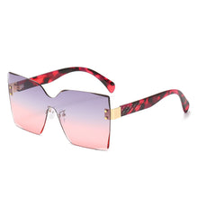 Load image into Gallery viewer, Vintage Oversized Sunglasses Square Gradient  Design Eyewear Rimless One Piece Shades Sun Glasses
