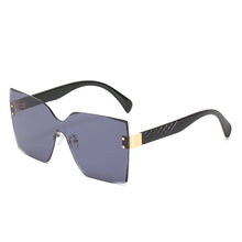 Load image into Gallery viewer, Vintage Oversized Sunglasses Square Gradient  Design Eyewear Rimless One Piece Shades Sun Glasses