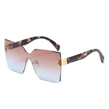 Load image into Gallery viewer, Vintage Oversized Sunglasses Square Gradient  Design Eyewear Rimless One Piece Shades Sun Glasses