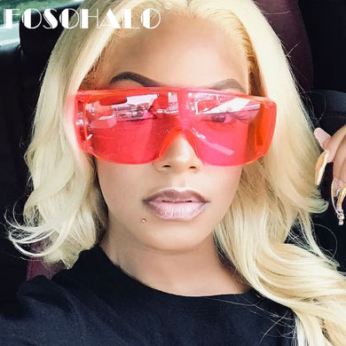 Vintage Oversized Visor Mask Sunglasses Women Men 2023 Windproof Shield Eyewear One Piece Rimless Big Goggles Sunscreen Shades